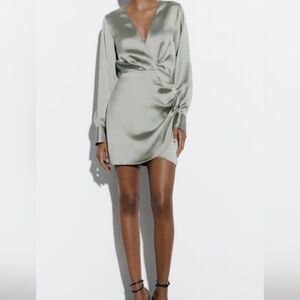 Zara Satin Wrap Dress